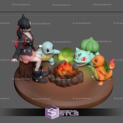 Marnie Campfire and Pokemon Ready to 3D Print