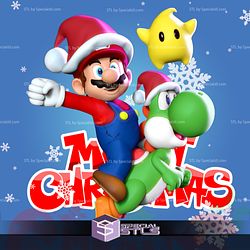 Merry Xmas Super Mario 3D Prnting Figurine