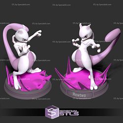 Mewtwo Basic Pose Pokemon 3D Model
