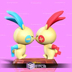 Plusle and Minun 3D Print Pokemon