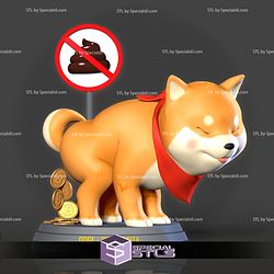 Shiba with cryptocurrency Dogecoin 3D Printable Fanart
