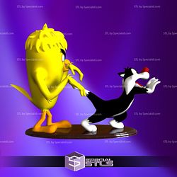 Tweety Monster and Silvester 3D Printable Looney Tunes