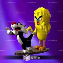 Tweety Monster and Silvester 3D Printable Looney Tunes
