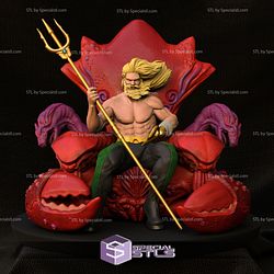 Aquaman on Throne Ready to 3D Print 3D Model