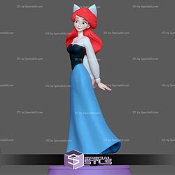 Ariel Blue Dress Basic Ready to 3D Print