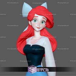 Ariel Blue Dress Basic Ready to 3D Print