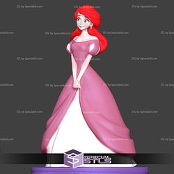 Ariel Pink Dress Basic Ready to 3D Print