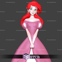 Ariel Pink Dress Basic Ready to 3D Print