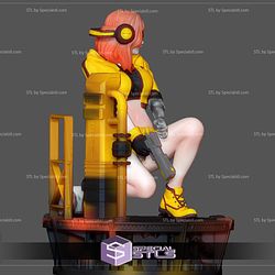 Cyberpunk Girl Sitting Pose Fanart Ready to 3D Print 3D Model