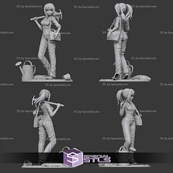 Garden Girl Anime Girl Fanart Ready to 3D Print