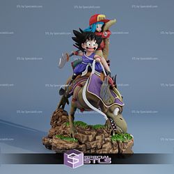 Goku and Bulma on Dino Ready to 3D Print