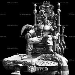 Hellboy on Throne STL Files 3D Model