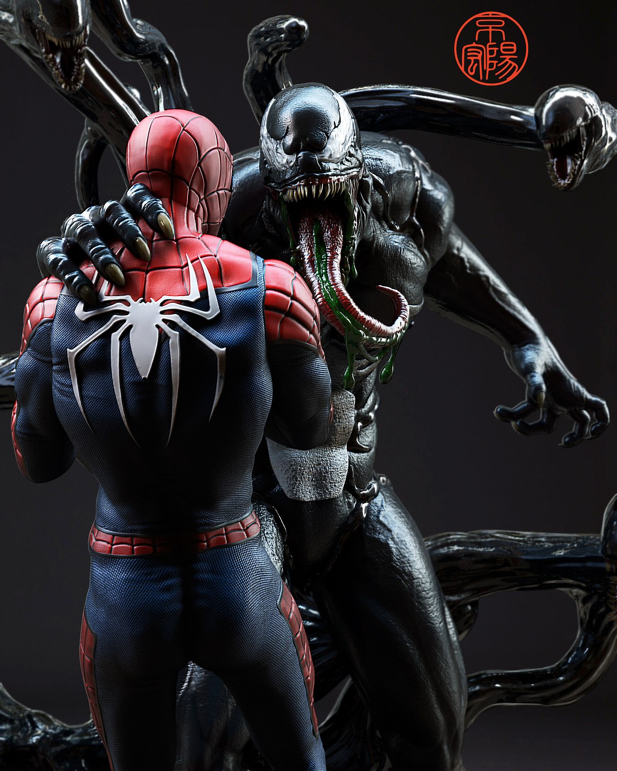 Spiderman vs Venom V2 Diorama