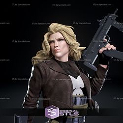 Lady Punisher Pointing Gun Ready to 3D Print