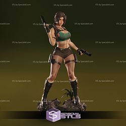 Lara Croft and 2 Gun STL Files Tomb Raider 3D Model