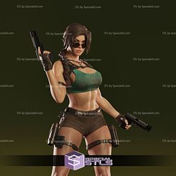 Lara Croft and 2 Gun STL Files Tomb Raider 3D Model