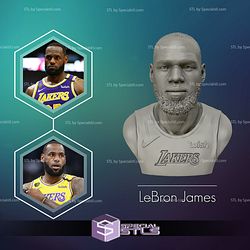 Lebron James in Lakers Jersey STL Files Bust