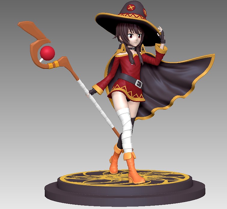 STL file Megumin from Konosuba anime 👧・3D print design to