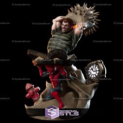 Spiderman Fighting Sandman STL Files 3D Model