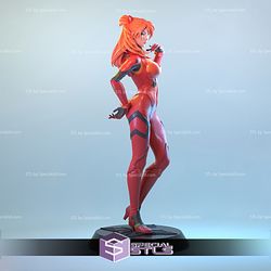 Asuka Langley High Detail Standing Ready to 3D Print
