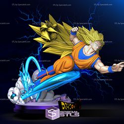 Goku SSJ3 in Battle STL Files Dragonball