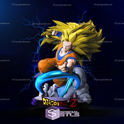 Goku SSJ3 in Battle STL Files Dragonball