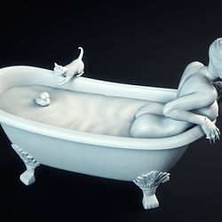 Catwoman in the bathtub from DC
