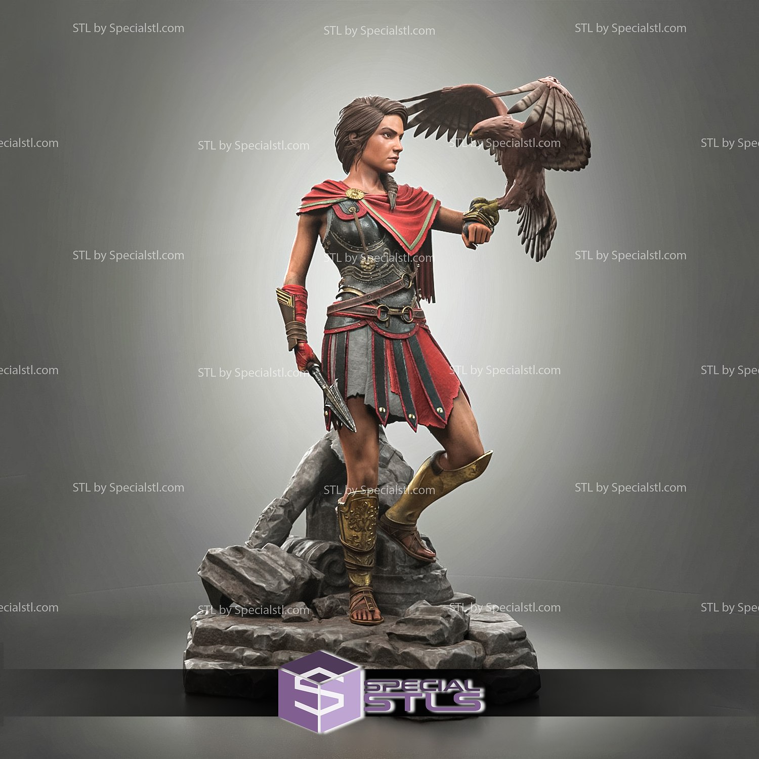 Kassandra Assassins Creed And Eagle 3d Model Specialstl 8147