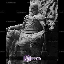 Kratos on Throne Ready to 3D Print V3 God of War