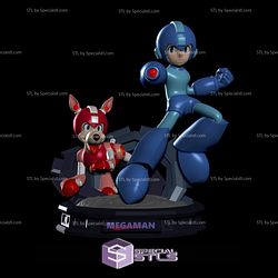 Megaman and Rush Ready to 3D Print