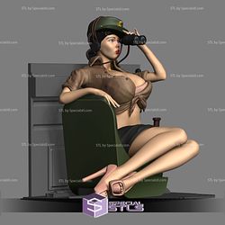 Pin Up Army Girl Ready to 3D Print