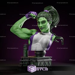 She Hulk Ponytail Bust Ready to 3D Print