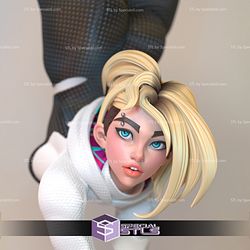 Spider-Gwen Up Side Pose Ready to 3D Print