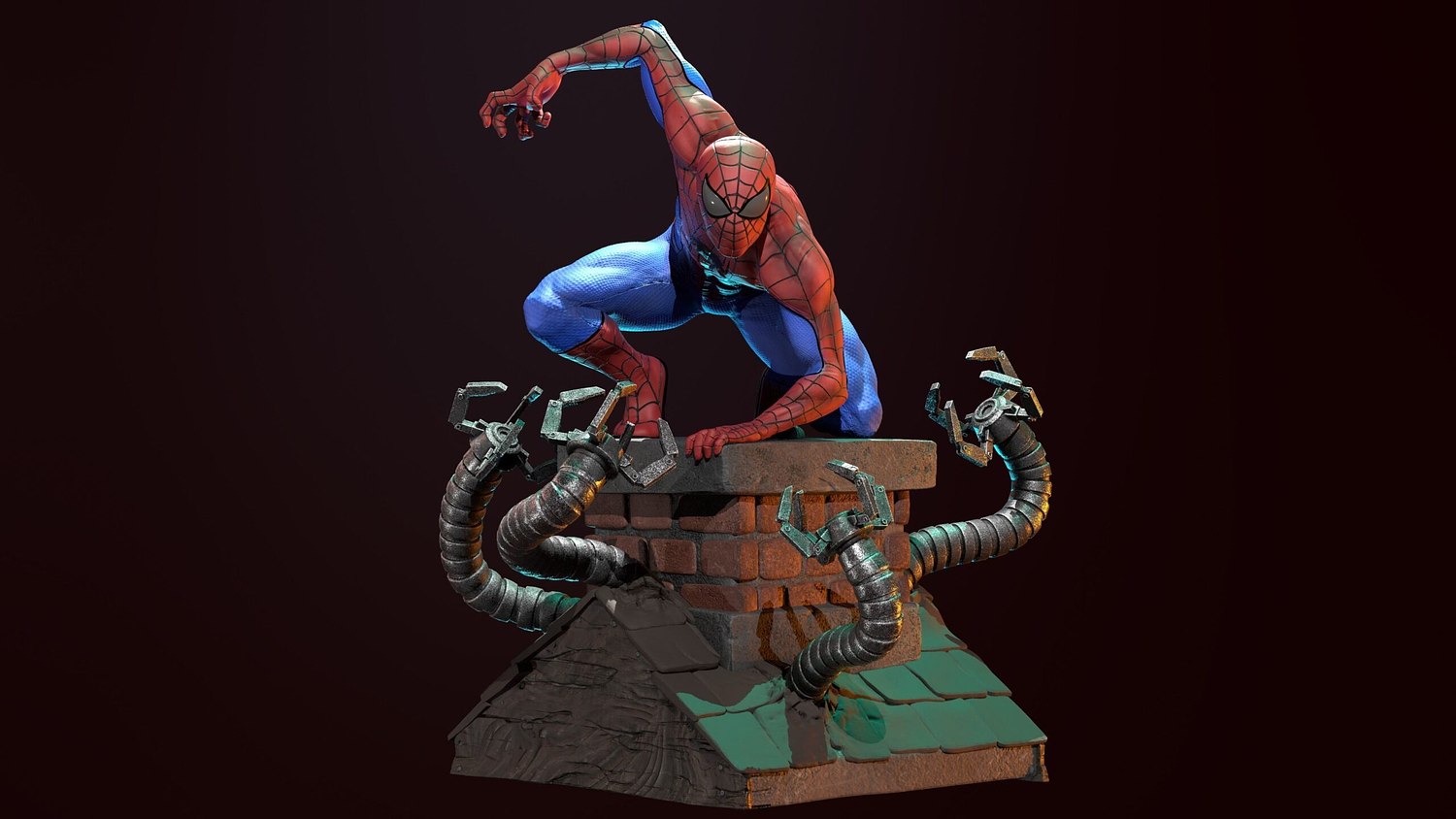 Spiderman on Chimney From Marvel