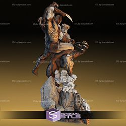 Wolverine and Sabretooth Diorama STL Files 3D Model