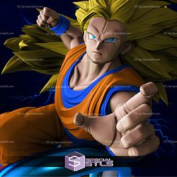 Goku SSJ3 in Battle Bust STL Files Dragonball