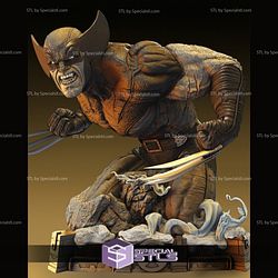 Wolverine in Battle Bust Ready to 3D Print
