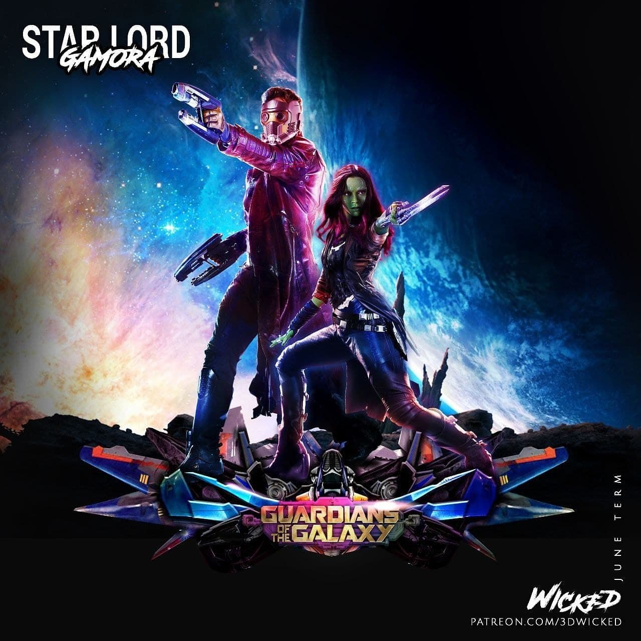 Gamora and Star Lord from Guardians of the Galaxy