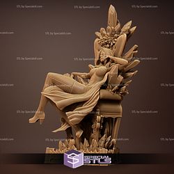 Emma Frost on Ice Throne V2 3D Printing Figurine