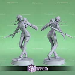 Yuffie in Battle 3D Printing Figurine Final Fantasy
