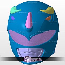 Cosplay STL Files Blue Ranger Classic Helmet Mighty Morphin Power Rangers