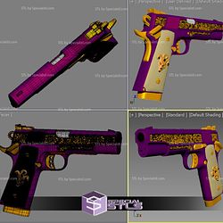 Cosplay STL Files Suicide Squad Joker 19Ready to 3D Print Colt Pistol Gun