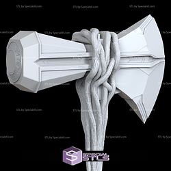 Cosplay STL Files Thor Stormbreaker Axe With Engravings Straight Handle