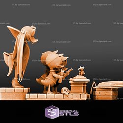 Diorama Donald Dracula Huey Dewey and Louie File 3D Printing Figurine
