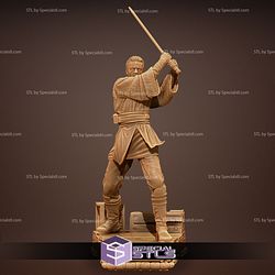 Young Obi Wan in Battle Starwars 3D Printing Figurine