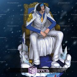 Aokiji Kuzan Marine Admiral on Throne Ready to 3D Print