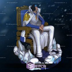 Aokiji Kuzan Marine Admiral on Throne Ready to 3D Print