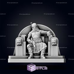 Boba Fett Basic on Throne Ready to 3D Print