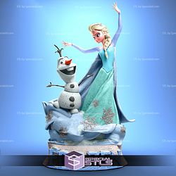 Elsa and Olaf Diorama V3 3D Printing Figurine