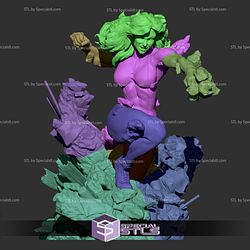 She Hulk Broken Rock Ready to 3D Print